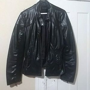Black moto faux leather jacket